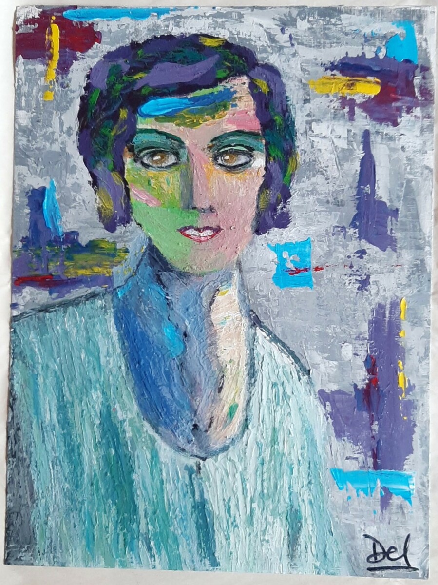 L'élégante aux cheveux violets