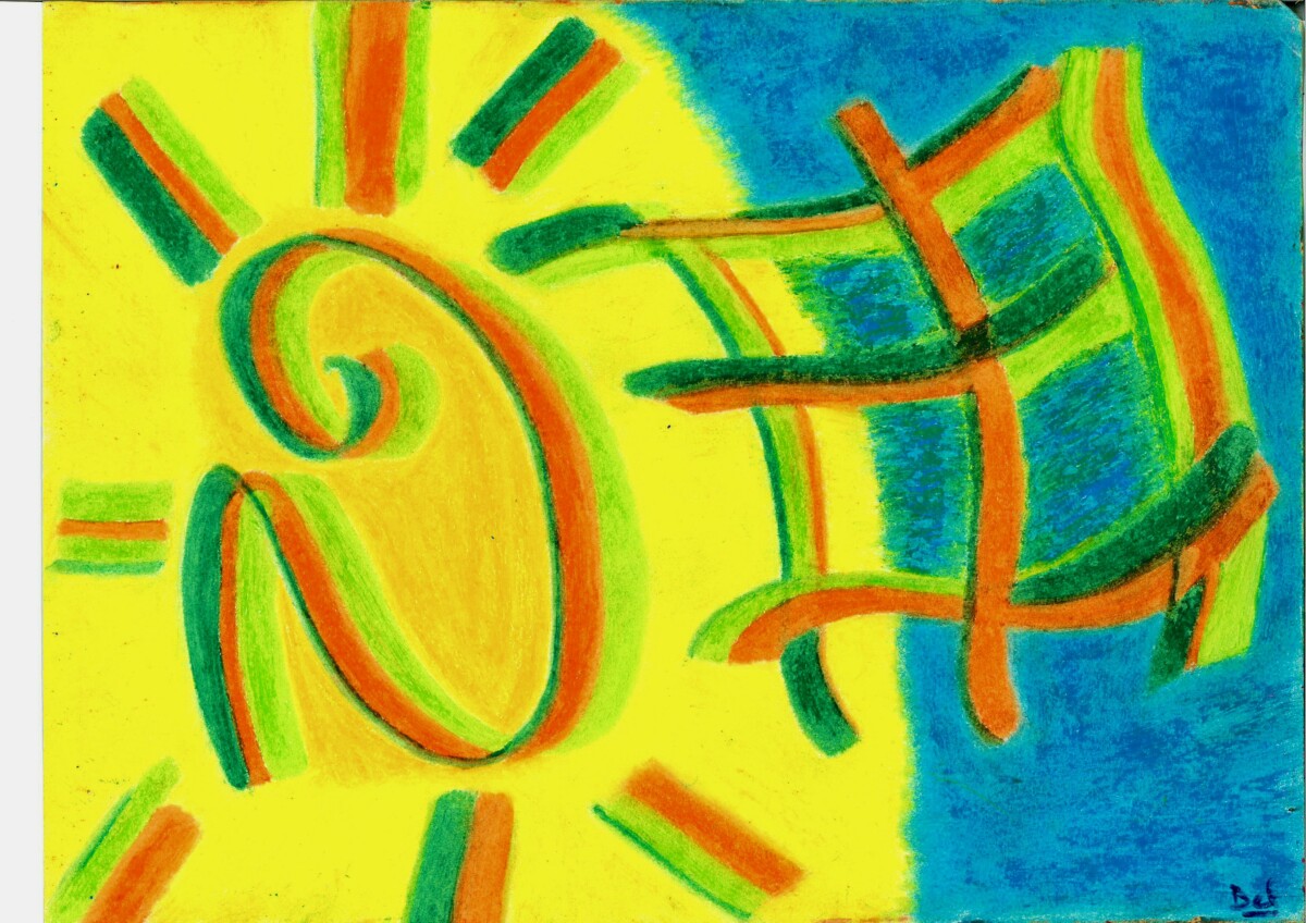Soleil rayonnant et quadrillage