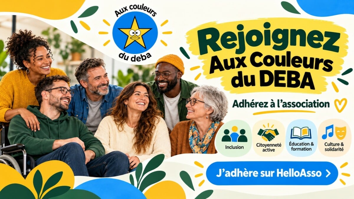 Affiche de la campagne d'adhésion Aux Couleurs du DEBA